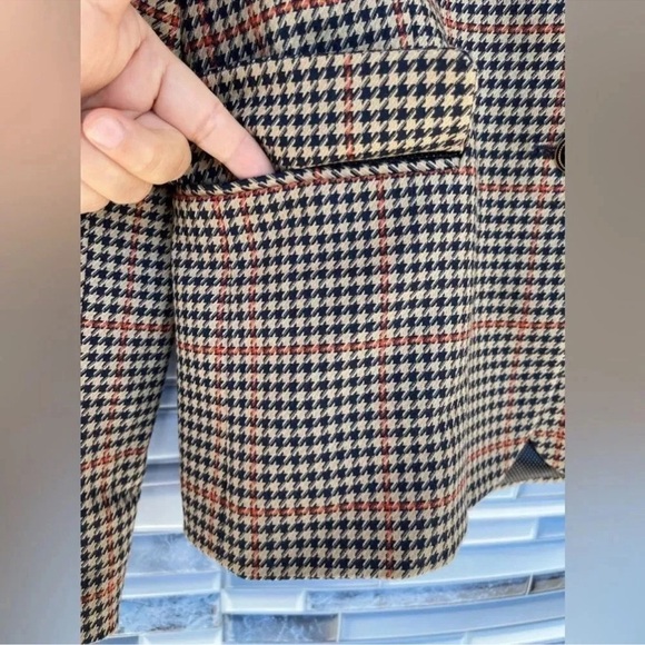 zara check gingham blazer jacket button size XS - Picture 4 of 16